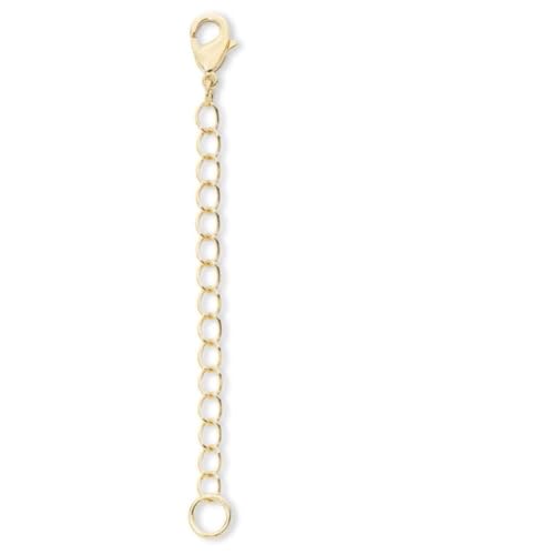 2pcs Adabele Real Yellow Gold Plated Sterling Silver Chain Extender Clasp Removable Adjustable 2 inch Cable Chain Extension for Necklace Bracelet Anklet Jewelry Making SS304-2 - color: Gold Plated Sterling Silver, size: 2 inch - 2pcs