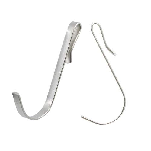 20pcs J-Shaped Stainless Steel Hanger Hooks - Clip-On, Wire Rack, Sink Grid & Shelf Hooks for Kitchen, Bedroom & Office, Silver - color: Silver, size: 0.1"