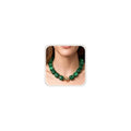 Chunky Necklaces for Women, Trendy Colorful Square Acrylic Resin Beads Statement Choker Necklace, Lightweight Boho Summer Beach Vacation Jewelry - color: Malachite Green color