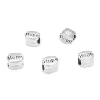 40pcs Hope Bead Large Hole Loose Beads (4.5mm Hole) Antique Silver Metal Spacer for DIY Craft Jewelry Making MEC-C3 - size: Hope Bead