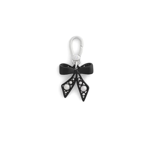 COACH Women's Collectible Signature Jewelry Charm - color: Pearl Bow Black/Rhodium