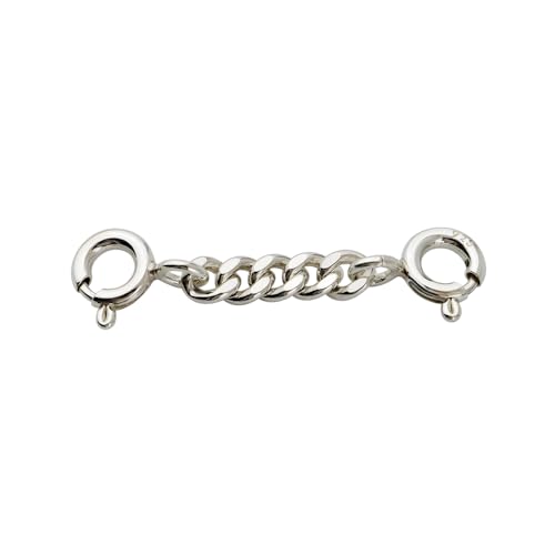 925 Sterling Silver Chain Extender Jewelry Necklace Lobster Clasps and Closures for Necklace Bracelet Jewelry Making Supplies(1piece) (4mm*3cm) - size: 4mm*3cm