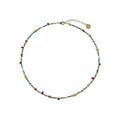 Handmade Natural Gemstone Beaded Necklace for Women, Cultured Freshwater Pearl Choker with Adjustable Extension Chain, Boho Healing Crystal Jewelry Collection - color: a green