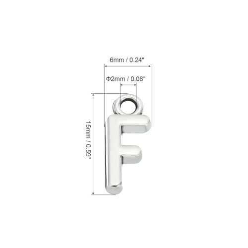 PATIKIL Letter Charm, 50pcs Alphabet Initial Pendant Charm Bulk DIY for Jewelry Making Bracelets Earrings Necklace - style: F
