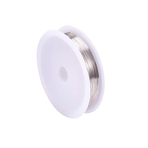 1 Roll 82.02 Feet(25m) 32 Gauge Round Copper Jewelry Bendable Wire Long-Lasting Plated Jewelry Wire Soft Artistic Wires Copper Metal Beading for Jewelry Making Crafts,Silver Color Plated - color: 32 Gauge,Silver Color Plated