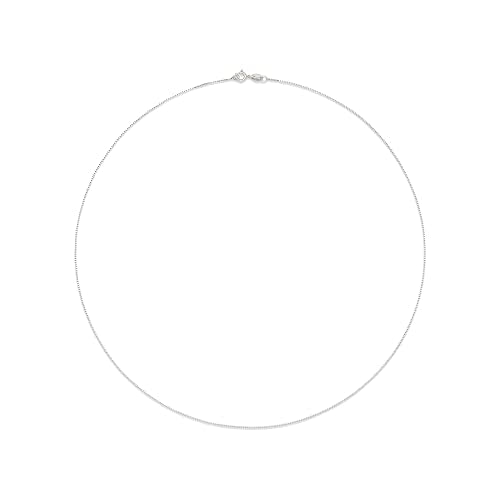 Amazon Essentials Sterling Yellow Gold or Silver Thin 0.8mm Box Chain Necklace - color: Silver, size: 18"