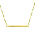 Horizontal Bar Necklace for Women, Sterling Silver or 14K Gold Plated Silver, Minimalist, CZ Diamond, Dainty Bar Pendant - Unique Jewelry Gift - style: Minimalist - Gold