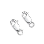 925 Sterling Silver Lobster Clasp for DIY Necklace Bracelet Jewelry Making, Double Spring Clasp with Closed Jump Rings, Necklace Extender Clasp Connector Bracelet Extension (Style 8) - style: Style 8