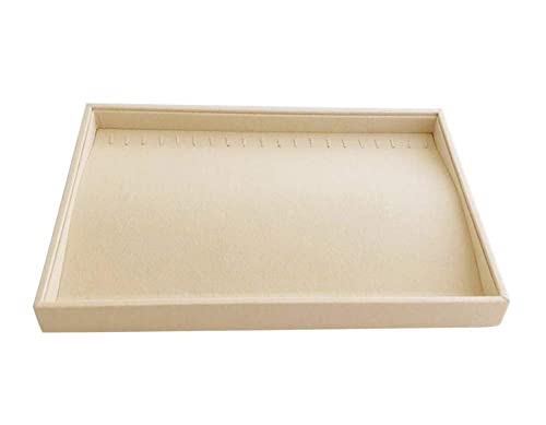 Stackable Jewelry Display Tray Necklace Bracelet Watch Organizer Premium Grad Beige Velvet Home Store Shows Gallery Drawer Divider Closet Organization - color: Bracelets-Watches