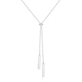 Long Necklace Sterling Silver Larait Bar Y Lariat Long Chain Drop Adjustable Necklace Gift for Her, 30" - style: Long Bar Necklace