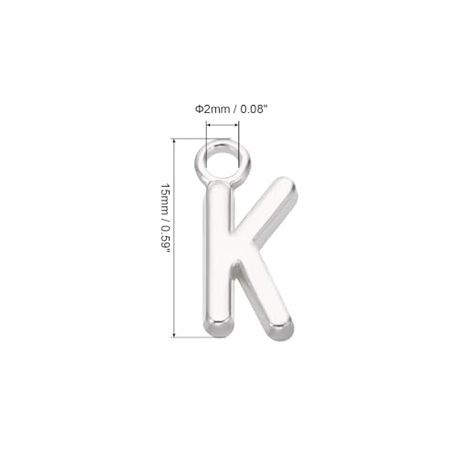 PATIKIL Letter Charm, 50pcs Alphabet Initial Pendant Charm Bulk DIY for Jewelry Making Bracelets Earrings Necklace - style: K