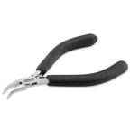 Beadalon Designer Series Slim Bent Chain Nose Pliers, Black Vinyl-Free Grips, Stainless Steel, Box Joint, Double Leaf Springs, 5.75 in - color: Black, style: Bent Chain Nose, Black