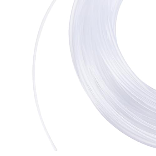 32.8 Yard Nylon Memory Wire 0.08 Inch Diameter Clear Plastic Wire White Boning Roll Clear Memory Brim Lines Crinoline Boning for Bridal Dress Hat Brims Jewelry Making - size: 2mm