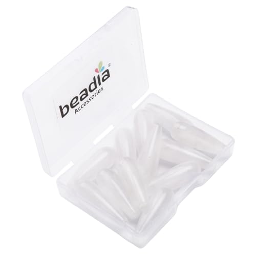 BEADIA Natural White Agate Teardrop Stone Beads 10x30mm 12pcs Dangle Earring Charm for DIY Jewelry Making - color: White Agate
