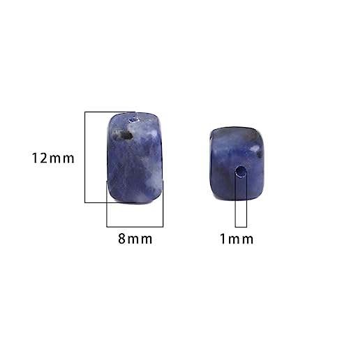 BEADIA Natural Blue Sodalite Cuboid Stone Loose Semi Gemstone Beads for Jewelry Making 8mmx12mm 38cm/Strand - color: Blue Sodalite, size: 8mm X 12mm