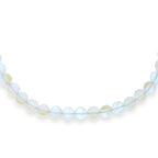 Simple Classic Hand Knotted Created Semi Precious Gemstone Round Ball 10MM Bead Strand Choker Collarbone Necklace Western Jewelry For Women Toggle Clasp 15 17 19 Inch - color: Created Moonstone