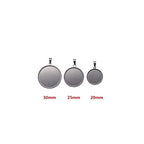 10pcs stainess steel cabochon base setting 20mm 25mm 30mm round cameo pendant trays diy jewelry blank bezel for necklace making (20mm) - size: 20mm silver