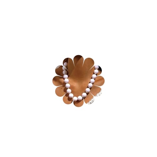 Chunky Beaded Necklace for Women Big Beads Large Chunky Beaded Necklace Vintage Boho Jewelry - color: White