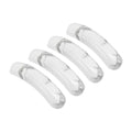 PATIKIL 4 Pcs Natural Stone, 36 x 10 mm Natural Curved Clear Quartz Stone Crystal Handmade Jade Flat Beads for DIY Crafting, Natural White Pine - color: Natural White Pine