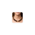 Chunky Necklaces for Women, Trendy Colorful Square Acrylic Resin Beads Statement Choker Necklace, Lightweight Boho Summer Beach Vacation Jewelry - color: Tiger's Eye color