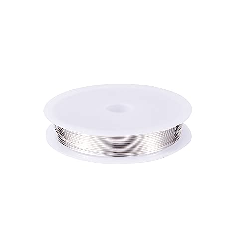 1 Roll 10.17 Feet(3.1m) 21 Gauge Round Copper Jewelry Bendable Wire Long-Lasting Plated Jewelry Wire Soft Artistic Wires Copper Metal Beading for Jewelry Making Crafts,Silver Color Plated - color: 21 Gauge,Silver Color Plated