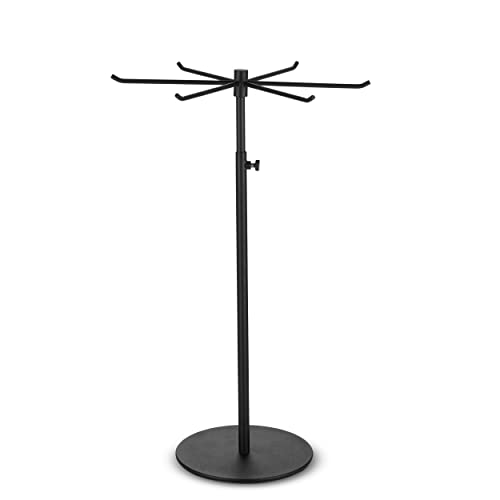 Spinning Metal Display Stand - Rotating Keychain Display Stand - Adjustable Height Jewelry Organizer - Countertop Necklace Display Display Stands for Vendor Events (Matte Black, 1 Pack) - color: Matte Black, size: 1 Pack