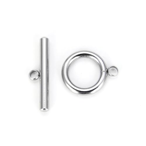20pcs Adabele 304 Grade Surgical Stainless Steel 12mm (0.47 inch) Toggle Clasp Hypoallergenic OT Bar Closures Connector for Craft Jewelry Making SJF181-1 - size: Toggle clasp - 12mm