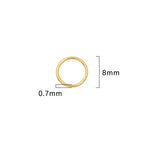 BEADIA 18K Gold Plated Jump Rings Non Tarnish 8mm 300pcs for Jewelry Making Findings - color: Gold, size: 0.7x8mm