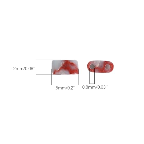 Beadia Natural Shoushan Stone Tila Beads 5x2mm Rectangle 2-Hole Spacer Beads for DIY Bracelet Earring Making 15"/Strand - color: Shoushan Stone, size: 5x2mm