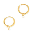 Adabele 100pcs Hypoallergenic Dangle Round Hoop Huggie Earring Hooks Leverback Ear Wire 14mm 18K Yellow Gold Plated for DIY Craft Earrings Jewelry Making CF262-2 - color: Gold