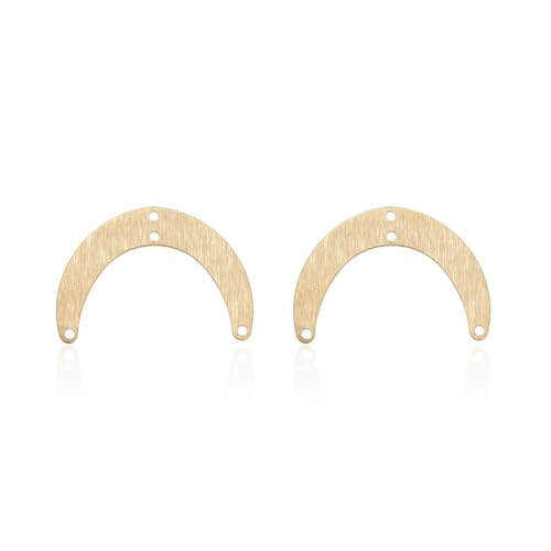 20pcs Adabele Brushed Raw Brass 29mm Moon Connector Link 4-Hole Earring Findings Unplated/Uncoated for DIY Craft Jewelry Making CF-C2 - size: Moon (4-Hole)