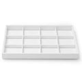 Premium White PU Leather Jewelry Organizer Tray - 12 Grids Display Tray for Earrings, Rings, Bracelets, Necklaces - Dresser & Countertop Storage (35x24cm) - Elegant Jewelry Display for Retail - size: 12 Grid
