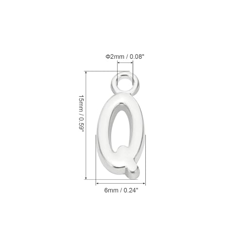PATIKIL Letter Charm, 50pcs Alphabet Initial Pendant Charm Bulk DIY for Jewelry Making Bracelets Earrings Necklace - style: Q