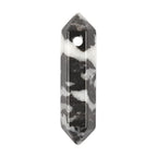 Zebra Jasper 32mm Natural Gemstone Hexagonal Wand Jewelry Making Crystal Pointed Chakra Reiki Healing Beads 2mm Hole Drilled(Pack of 10) - color: Zebra jasper