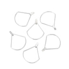 Adabele 100pcs Hypoallergenic Silver Circular Sector Beading Hoop Link Jewelry Findings Connector Component for DIY Craft Earrings Jewelry Making CF130-2 - size: Circular sector Hoop (1.6 inch Long)