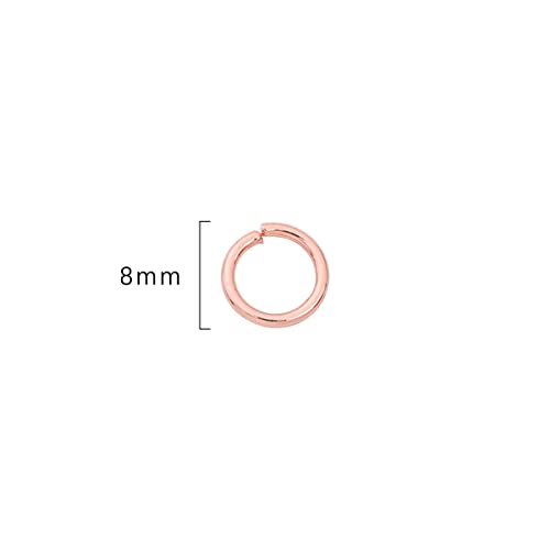 BEADIA Rose Gold Plated Jump Rings Non Tarnish 8mm 300pcs for Jewelry Making Findings - color: Rose Gold, size: 0.7x8mm