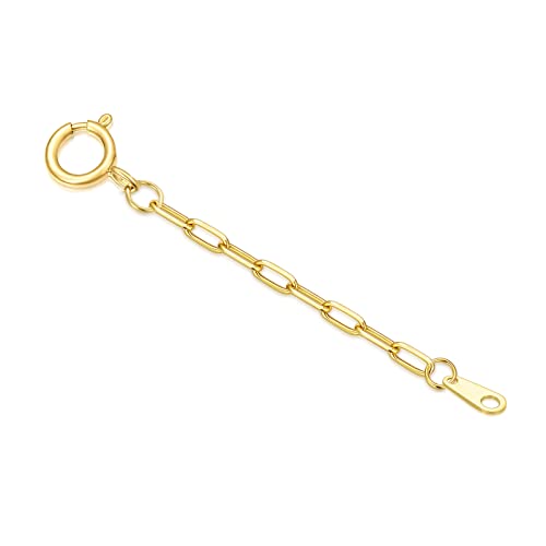 10K Yellow Gold 1"/2"/3" Necklace Extender Chain with Lobster Clasp/Spring Clasp Gold Necklace Extender Bracelet Anklet Extension Chain Necklace Bracelet Extender 10K Gold - size: 3inch, style: style 6