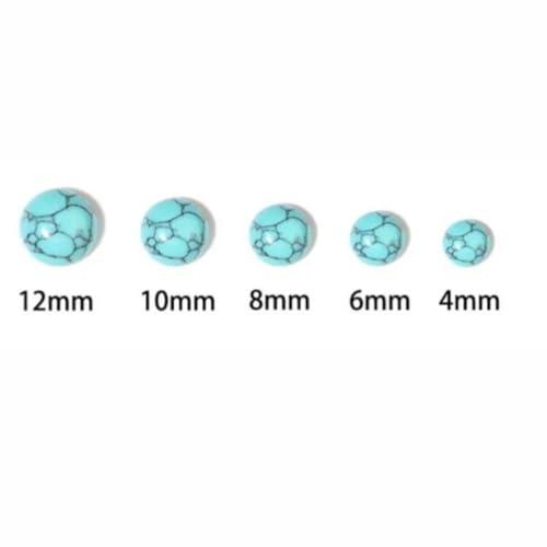 20pcs 6mm Natural Stone No Hole Turquoise Semicircle Smooth Cabochons Beads Healing Chakra Crystal Stone Bead for Jewelry Making Rings Earrings Necklace Bracelet DIY Crafts - color: Turquoise, size: 6mm