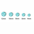 20pcs 6mm Natural Stone No Hole Turquoise Semicircle Smooth Cabochons Beads Healing Chakra Crystal Stone Bead for Jewelry Making Rings Earrings Necklace Bracelet DIY Crafts - color: Turquoise, size: 6mm