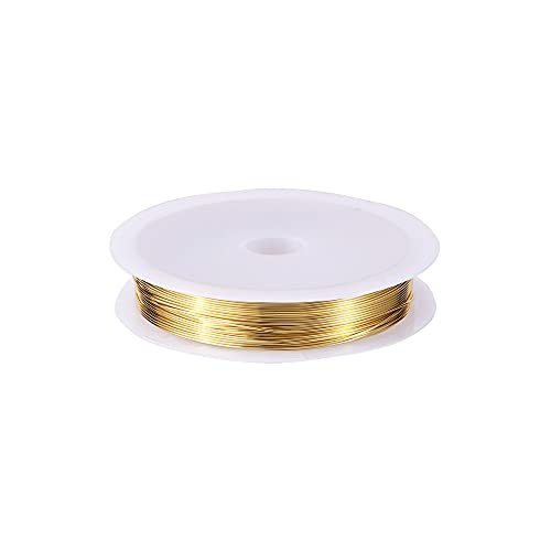 1 Roll 32.8 Feet(10m) 26 Gauge Round Copper Jewelry Bendable Wire Long-Lasting Plated Jewelry Wire Soft Artistic Wires Copper Metal Beading for Jewelry Making Crafts,Light Gold - color: 26 Gauge,Light Gold