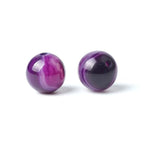 100Pcs Natural Stone 6mm Purple Striped Agate Round Loose Gemstone Energy Healing Beads Hole Size 1mm DIY Smooth Beads for Bracelet Necklace Earrings Jewelry Making - color: Purple Striped Agate, size: 6mm