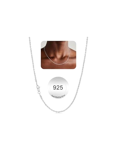 IEFWELL S925 Sterling Silver Chain Necklace for Women - 1.5mm Sterling Silver Twisted Rope Chains, Hypoallergenic Soft Sturdy Necklace 16 18 20 22 24 26 Inches Jewelry Gifts for Women Men - size: 18 Inch