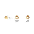 BEADIA 14K Gold Plated Triangle Spacer Beads 2.5x1.5mm 50pcs for Jewelry Making Findings Non Tarnish - color: 14K Gold, size: 2.5x1.5mm Triangle