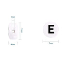Amaney Vowel Letter Beads E 100pcs 7×4mm White Round Acrylic Black Alphabet for Jewelry Making - color: E