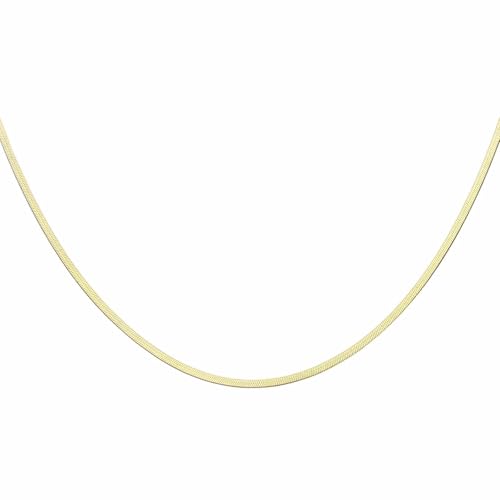 HARFINGTON Herringbone Necklaces Stainless Steel Snake Chain Necklace Adjustable Flat Chain for Women Jewelry Gift - color: Gold, size: 16" x 0.1"