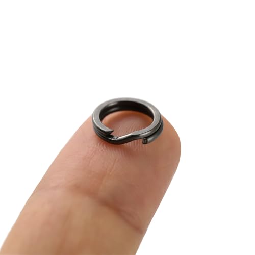30Pcs 6-8mm Double Jump Rings for Jewelry Making, Key Rings for Keychains, Stainless Steel Mini Split Ring with Plier, Crafts Double Split Rings Fishing (8mm, Gun Black)