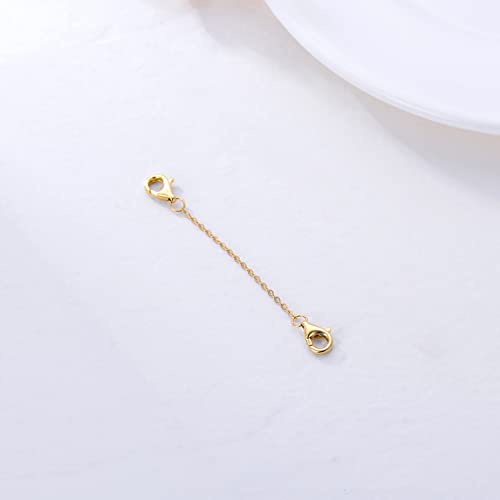 14k Gold Necklace & Bracelet Extender Chain, Adjustable Extension Chain for Necklace & Anklet - color: Style 2-Yellow Gold, size: 2inch