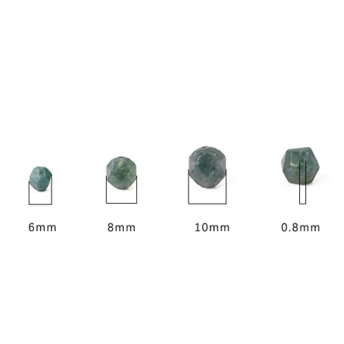 BEADIA Faceted Natural Moss Agate Stone Round Beads 8mm 36cm/Strand for Jewelry Making - color: Moss Agate, size: 8mm