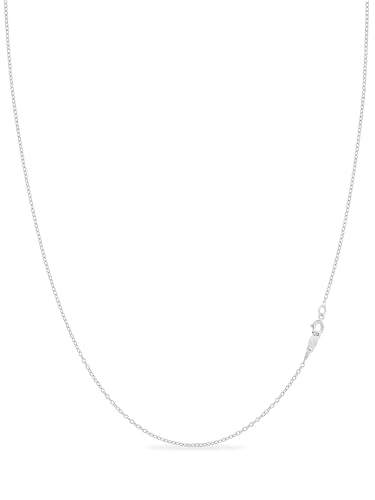 KEZEF 1mm 925 Sterling Silver Necklace for Women | 16-36 inch long Silver, 18k Gold, Rose Gold Necklaces for Women - Made In Italy Real Cable Chain Jewelry | Dainty cadena de plata s925 para mujer - color: Sterling Silver, size: 17 Inches