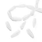 BEADIA Natural White Agate Teardrop Stone Beads 10x30mm 12pcs Dangle Earring Charm for DIY Jewelry Making - color: White Agate